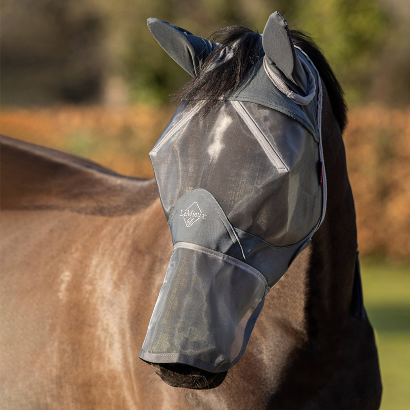 LeMieux ArmourShield Pro Full Fly Mask - Grey-1
